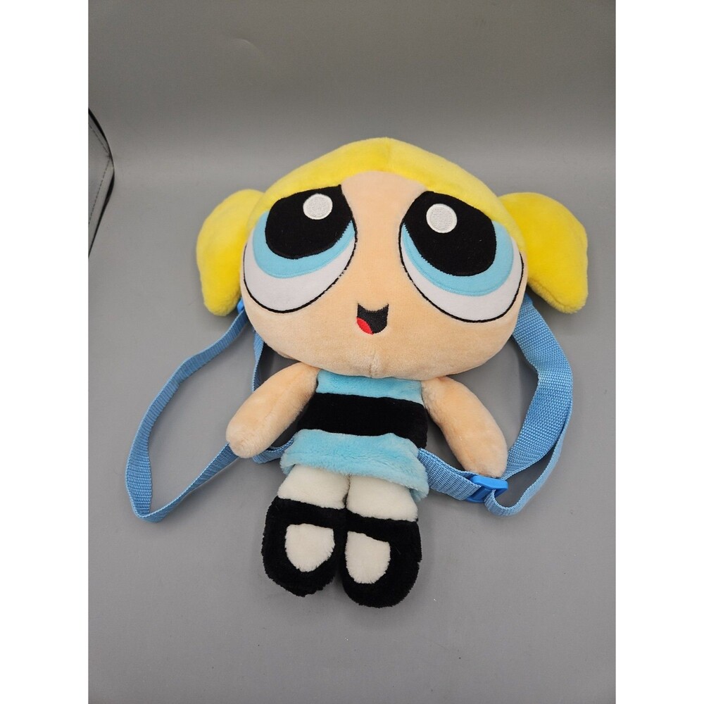Vintage 2000 Cartoon Network Powerpuff Girls Bubbles Plush Backpack Yellow Y2k